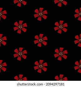 Original vector seamless pattern of flowers in vintage style. A design element.