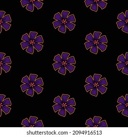 Original vector seamless pattern of flowers in vintage style. A design element.