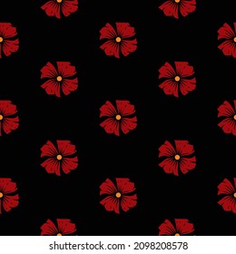 Original vector seamless pattern of flowers in vintage style. A design element.