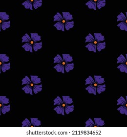 Original vector seamless pattern of flowers in vintage style. A design element.