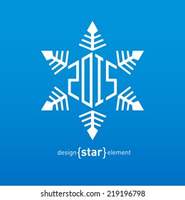 The Original vector snowflake with new year date