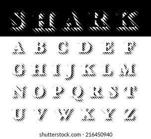 original vector transparent font with sharp shadow