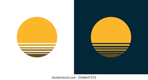 Original vector vintage, Retro sunset. Icon logo, simple logo, vector logo, illustration.