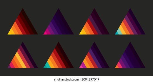 Original vector vintage set. Retro sunset collection.