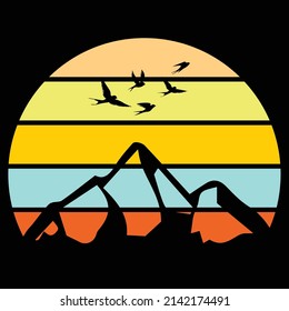 Original vector vintage set. Retro sunset collection Free Vector
