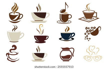 Original Vectors of Coffee Cups Logo Art Symbol Design Icons Illustration ( Vector Art Creation Not AI Content)