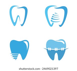 Vectores originales del conjunto de implantes dentales Ilustración del símbolo del Vector del logotipo de la colección ( no contenido de la IA )