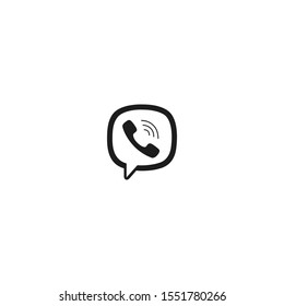 Diseño original de la aplicación Viber Messenger. Diseño del logotipo Viber, vector aislado en fondo blanco