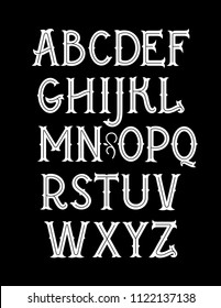 Original Vintage Art Nouveau Font. Vector Alphabet