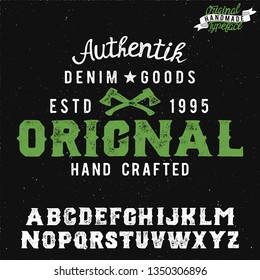 Original. Vintage font design and poster. Custom typeface. Hipster style.