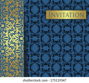 Original vintage invitation. Modern design. Seamless background       