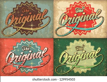 original vintage label set