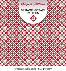 Original Vintage mosaic pattern. Can be used for card design, wallpaper, pattern fills, web page background, surface textures and originals gift wrap