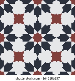 Original vintage Peranakan Chinese Tile seamless pattern. Peranakan cultural Malaysia. Geometrical floral seamless pattern - vector pattern