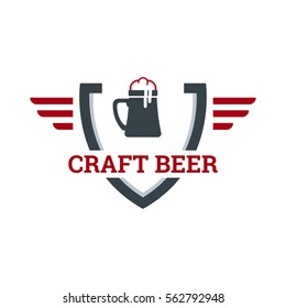 Original vintage retro art badge logo design template for beer house, bar, pub, brewing company, brewery, tavern, taproom, alehouse, beerhouse, dramshop, restaurant