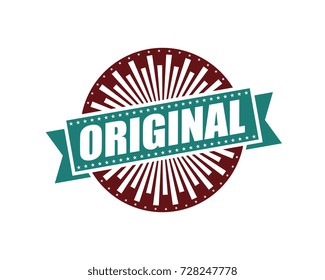 Original. Vintage Retro Label and Stamp