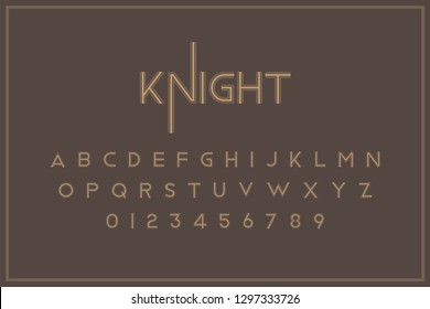 Original vintage royal font. A set of letters and numbers in retro style. Symbols for creative design template. Flat illustration EPS10.