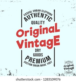 Original vintage stamp for badge, applique, label t-shirt, jeans, casual wear. Vector illustration