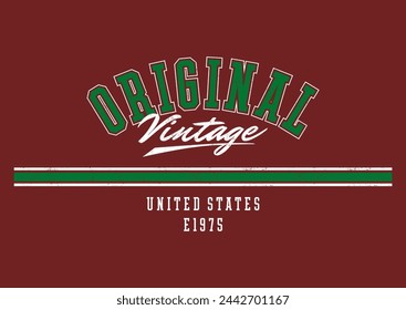 Original vintage t-shirt and apparel designs. Vector illustration.