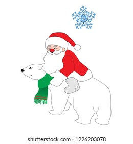 The original vintage-style Santa Claus  for design, print, wrapping, decoration