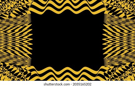 original wallpaper with a frame and patterns in the style of op-art