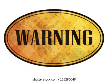 Original warning retro orange badge illustration