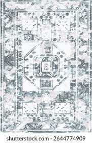 Original Washed out effect Vector Carpet design and illustration with grunge texture 
