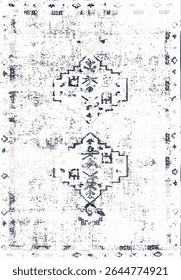 Original Washed out effect Vector Carpet design and illustration with grunge texture 
