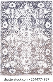 Original Washed out effect Vector Carpet design and illustration with grunge texture 
