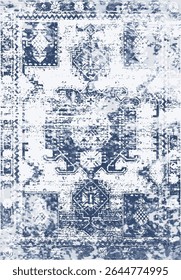 Original Washed out effect Vector Carpet design and illustration with grunge texture 
