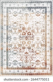 Original Washed out effect Vector Carpet design and illustration with grunge texture 
