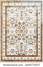 Original Washed out effect Vector Carpet design and illustration with grunge texture 
