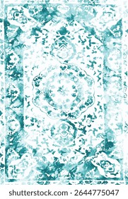Original Washed out effect Vector Carpet design and illustration with grunge texture 
