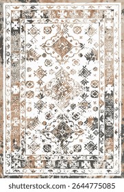 Original Washed out effect Vector Carpet design and illustration with grunge texture 
