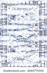 Original Washed out effect Vector Carpet design and illustration with grunge texture 
