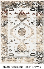 Original Washed out effect Vector Carpet design and illustration with grunge texture 
