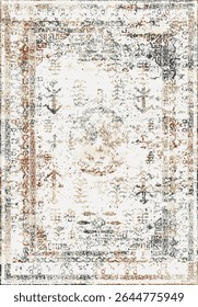 Original Washed out effect Vector Carpet design and illustration with grunge texture 
