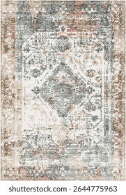 Original Washed out effect Vector Carpet design and illustration with grunge texture 
