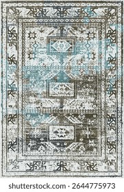 Original Washed out effect Vector Carpet design and illustration with grunge texture 
