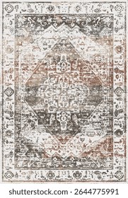 Original Washed out effect Vector Carpet design and illustration with grunge texture 
