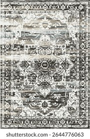 Original Washed out effect Vector Carpet design and illustration with grunge texture 
