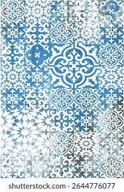 Original Washed out effect Vector Carpet design and illustration with grunge texture 
