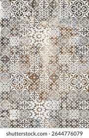Original Washed out effect Vector Carpet design and illustration with grunge texture 
