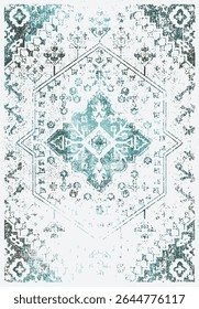 Original Washed out effect Vector Carpet design and illustration with grunge texture 

