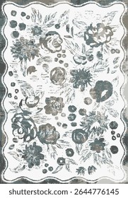 Original Washed out effect Vector Carpet design and illustration with grunge texture 
