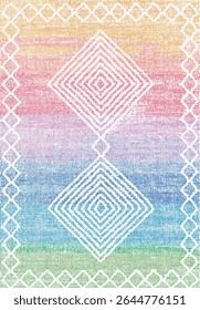 Original Washed out effect Vector Carpet design and illustration with grunge texture 
