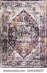 Original Washed out effect Vector Carpet design and illustration with grunge texture 
