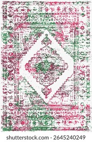 Original Washed out effect Vector Carpet design and illustration with grunge texture 
