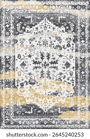 Original Washed out effect Vector Carpet design and illustration with grunge texture 
