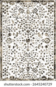Original Washed out effect Vector Carpet design and illustration with grunge texture 
